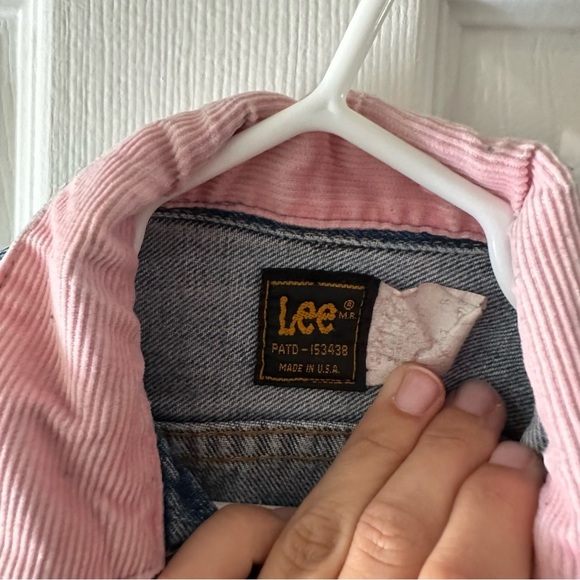 Lee Vintage Girl’s Denim Jacket Pink Corduroy Collar Size 8 - Picture 4 of 13